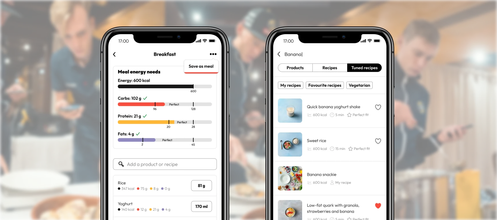 Example of FoodCoach app