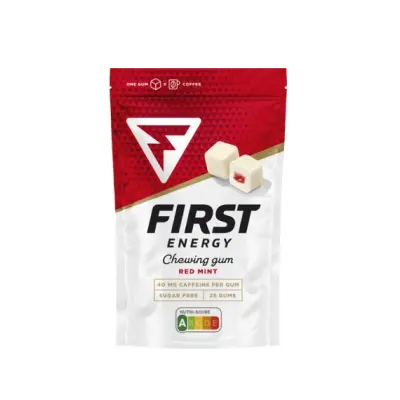 First Energy Gum packges with caffeine gums